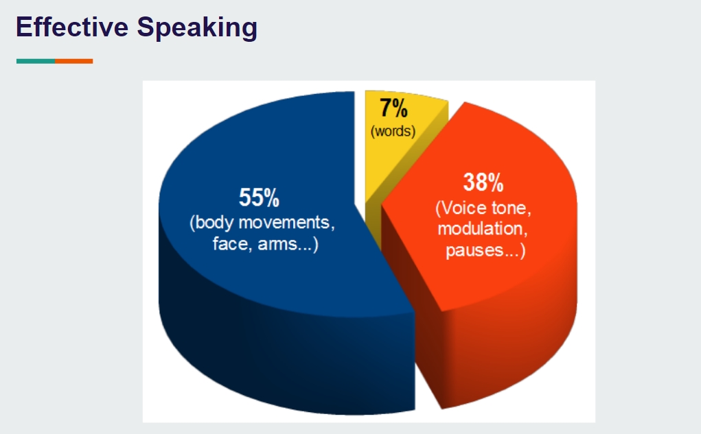 Effective speaking pie chart